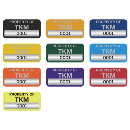 Custom Anodized Aluminum Control Tags -  3/4 x 1 1/2